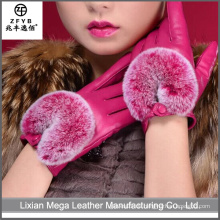 China Großhandel smartphone benutzerdefinierte Touchscreen Leder Handschuhe mit Pelz